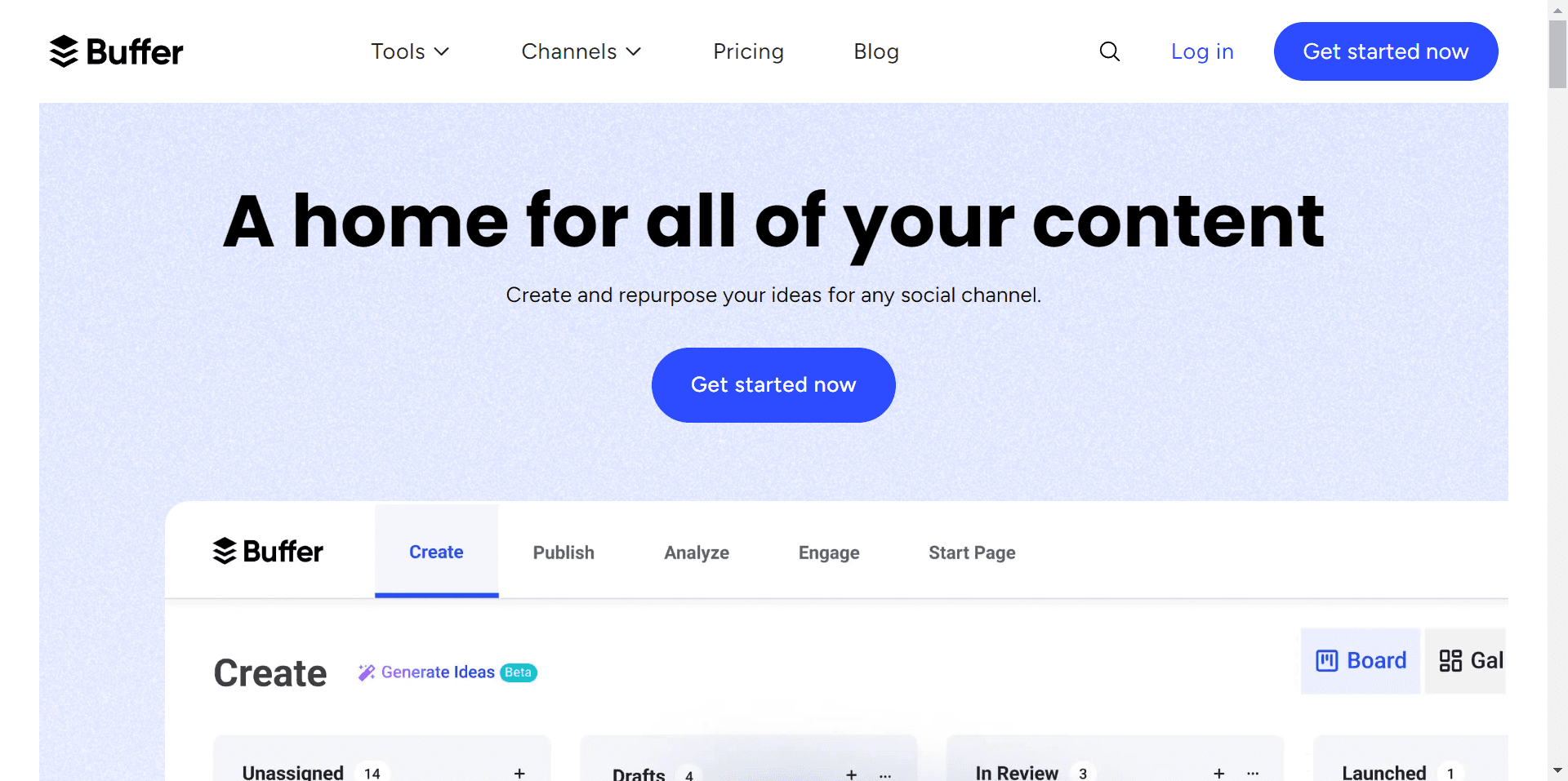 Buffer banner screenshot