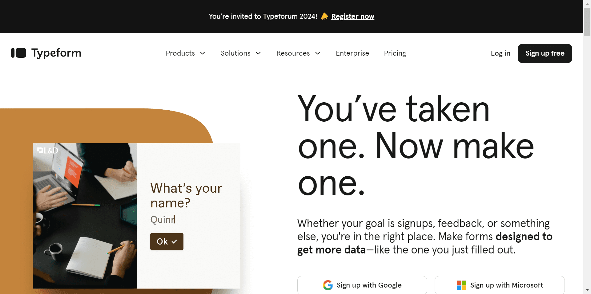 Typeform banner
