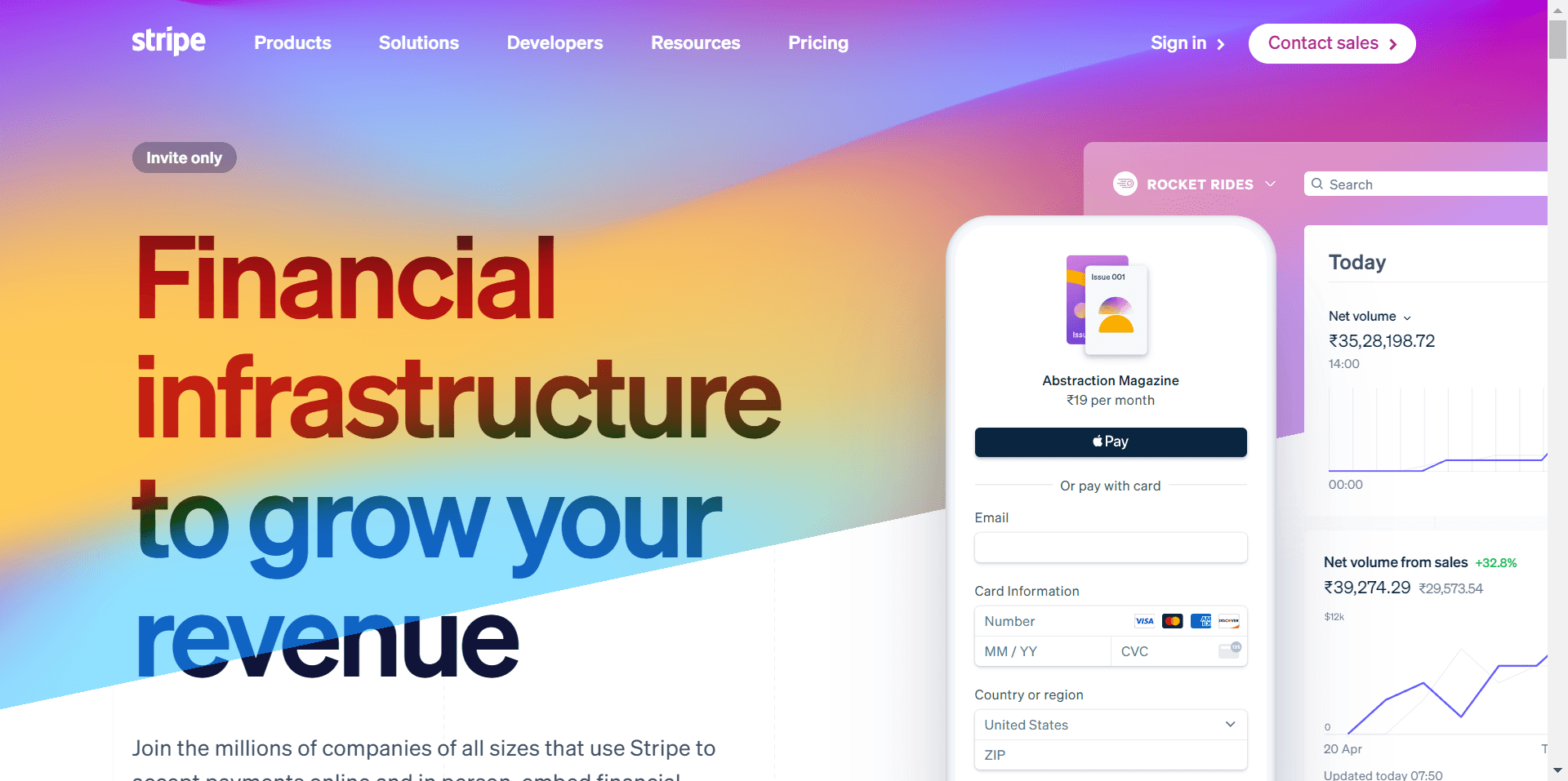 Stripe banner screenshot