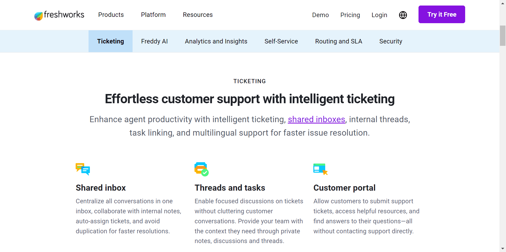 Freshdesk banner screenshot