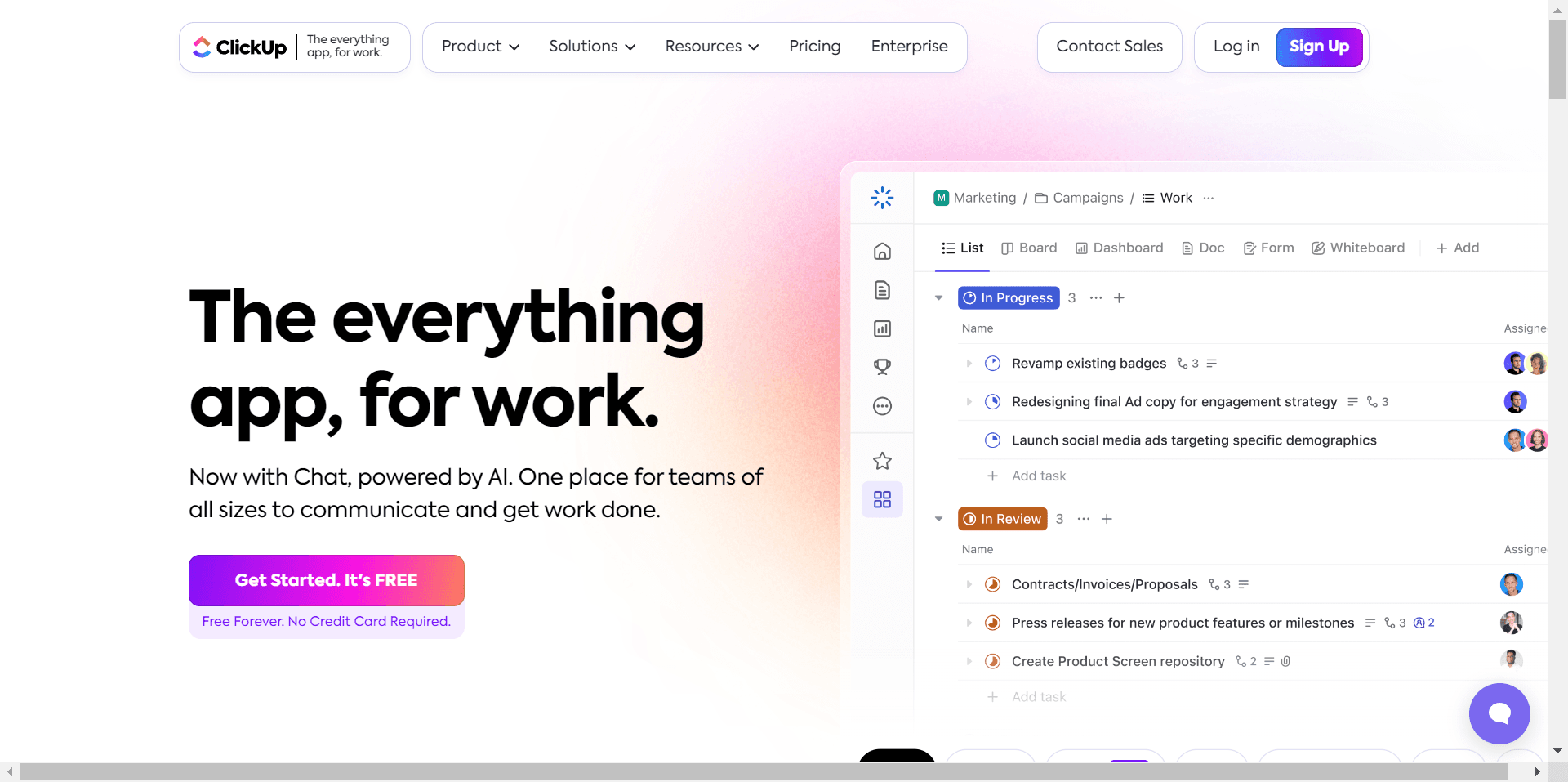 ClickUp banner screenshot