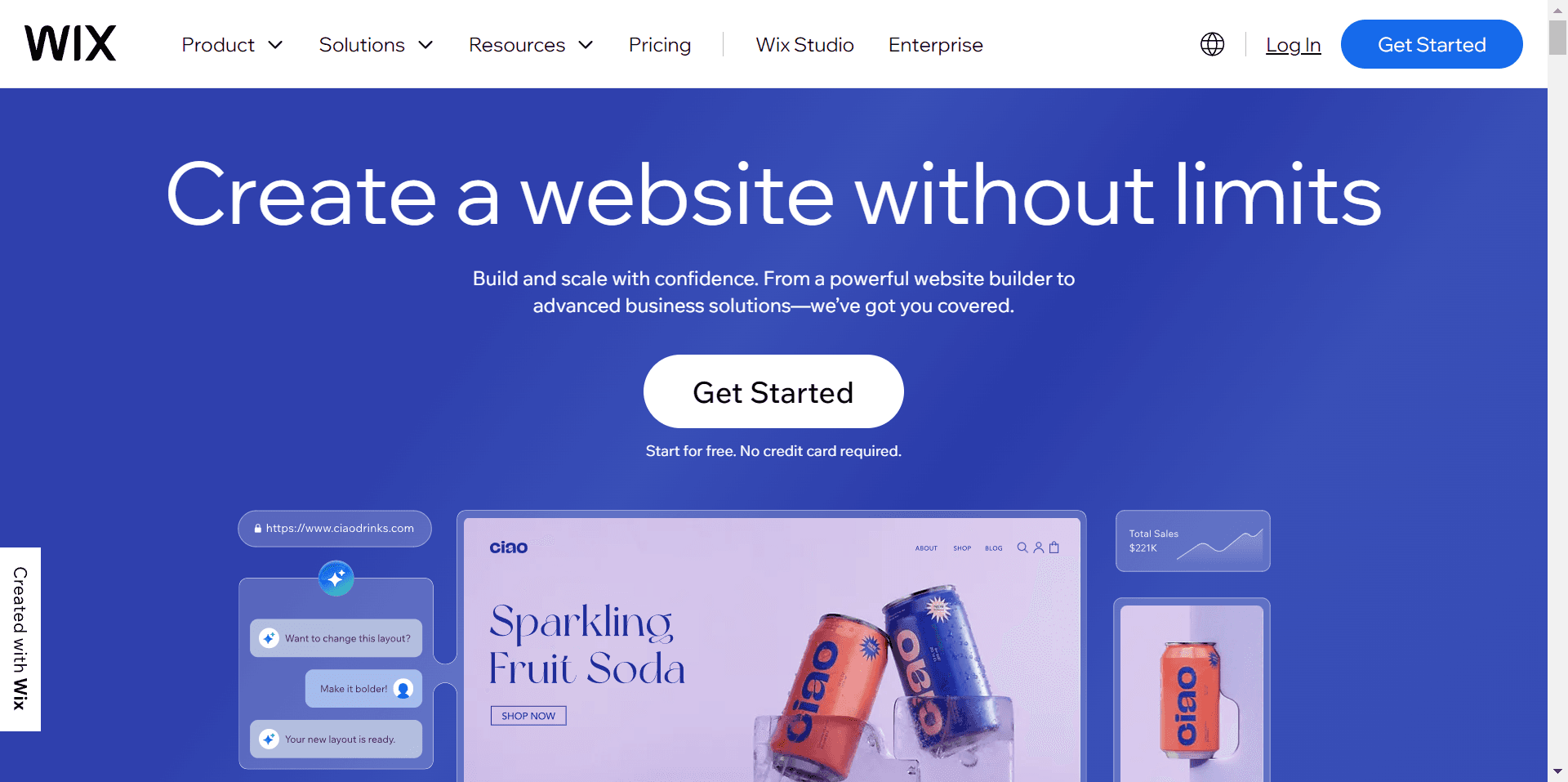 Wix banner screenshot