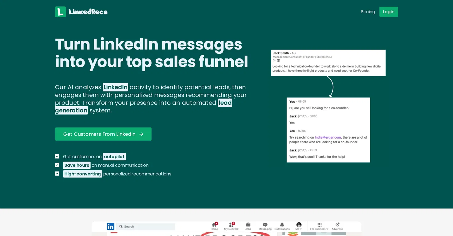 LinkedRecs banner