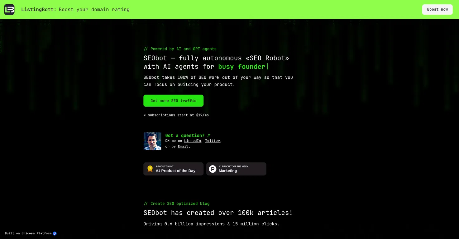 SEObot banner